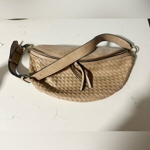 Tan Woven Crossbody Bag